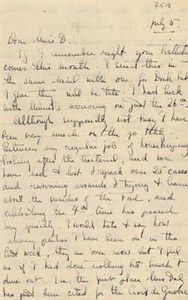 Letter from Eleanor "Nora" Saltonstall to Clara Danielson, 5 July 1918