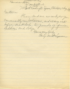 Letter from Benjamin Smith Lyman to Hanscom Brothers