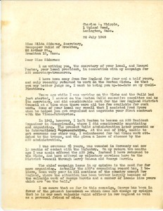Letter from Charles L. Whipple to Hilda Sidaras