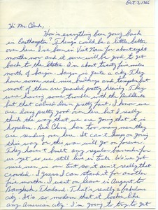 Letter from Bruce Wagner, Jr., to John G. Clark