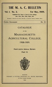 Catalogue, 1908-09. M.A.C. Bulletin vol. 1, no. 2