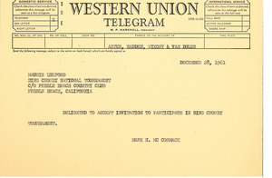 Telegram from Mark H. McCormack to Maurie Luxford