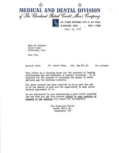 Letter from Cleveland Retail Credit Men's Company to Mark H. McCormack