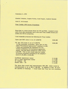 Memorandum from Mark H. McCormack to Alastair J. Johnston, Hughes Norton, Scott A. Rogers and Andrew Maconie