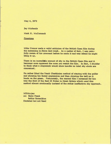 Memorandum from Mark H. McCormack to Jay Michaels