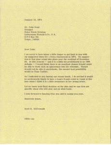 Letter from Mark H. McCormack to John Read