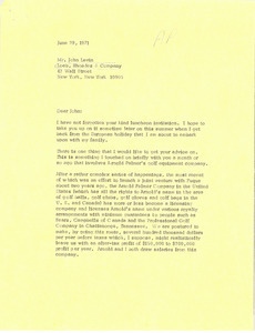 Letter from Mark H. McCormack to John Levin