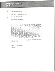 Memorandum from Mark H. McCormack to Bob Kain