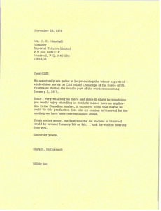Letter from Mark H. McCormack to C. E. Minshull