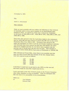 Memorandum from Mark H. McCormack to Nine Network file