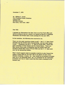 Letter from Mark H. McCormack to William C. North