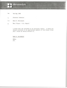 Memorandum from Mark H. McCormack to Alastair Johnston