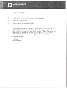 Memorandum from Mark H. McCormack to Hughes Norton