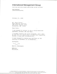 Letter from Mark H. McCormack to Rick Colvin