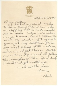 Letter from Robert E. Dillon to Henry Dillon and Mary Dillon