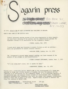 Sagarin Press flyer for Exile's End