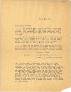 Circular letter from Du Bois Testimonial Committee to Dr. Bernom