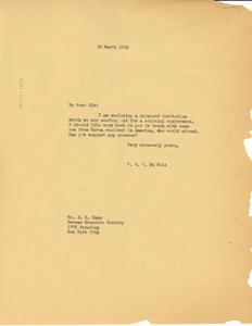 Letter from W. E. B. Du Bois to J. K. Dunn