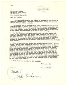 Letter from W. E. B. Du Bois to Holland Roberts