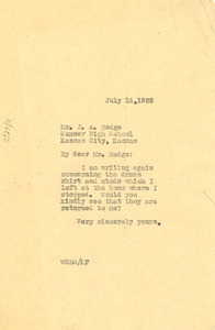 Letter from W. E. B. Du Bois to Monrovian Club