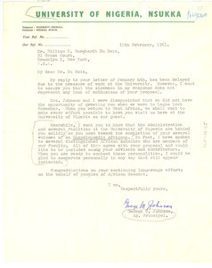 Letter from George M. Johnson to W. E. B. Du Bois