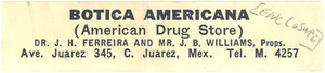 Botica Americana business card