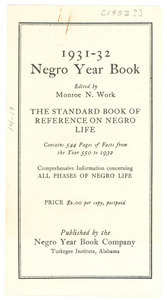 1931-32 Negro Year Book flier