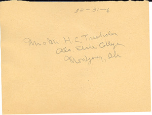Address of Mr and Mrs. H. C Trenholm