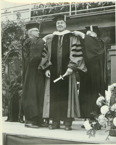 Calvin Plimpton at his hooding ceremony during the Centennial Convocation