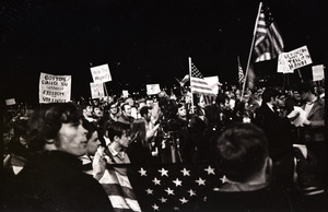 Young Americans for Freedom pro-Vietnam War demonstration, Boston Common: Shot of crowd.