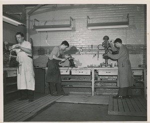 Men working in an orthotics workshop