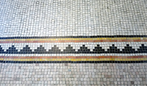 Dickinson Memorial Library: close-up of tile work