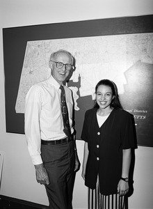 Congressman John W. Olver with a visitor, in his congressional office