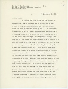 Transcript of letter from J. P. Batchelder to Dr. E. D. Hudson