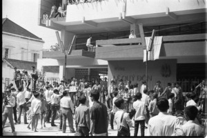 Students rioting against the government of Tran Van Huong; Saigon.