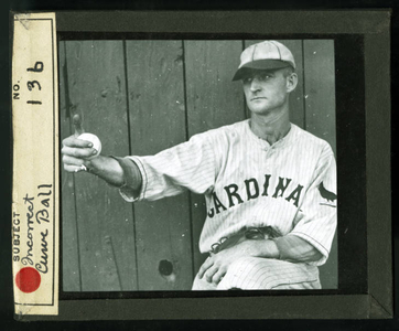 Leslie Mann Baseball Lantern Slide, No. 136