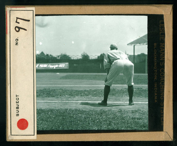 Leslie Mann Baseball Lantern Slide, No. 97