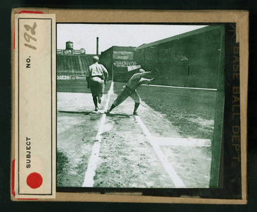 Leslie Mann Baseball Lantern Slide, No. 192