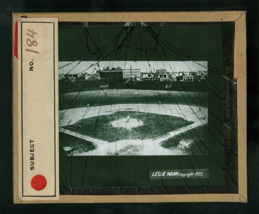 Leslie Mann Baseball Lantern Slide, No. 184