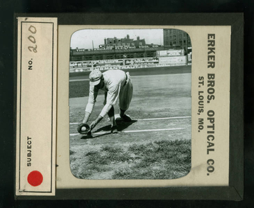 Leslie Mann Baseball Lantern Slide, No. 200