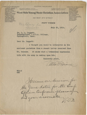 Letter from Walter T. Diack to Laurence L Doggett (July 25, 1916)