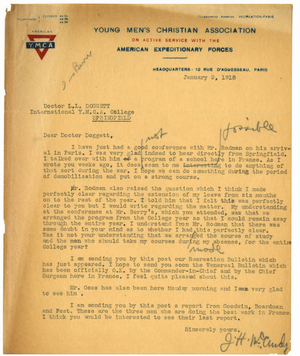 Letter from James H. McCurdy to Laurence L. Doggett (January 2, 1918)