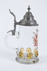 Blown Glass Stein with red 4F Shield and Amber Prunts