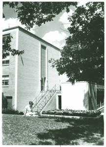 Relaxing by Lakeside Hall, c. 1961