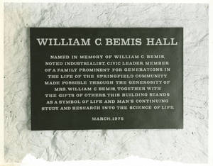 Dedication plaque of the William C. Bemis Hall