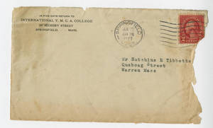 Envelope addressed to Mr. Hutchin H. Tibbetts (1927)