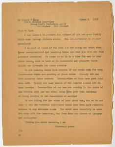 Dr. Laurence L. Doggett to Edward M. Ryan (August 2, 1917)