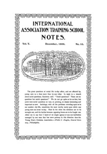 The International Association Training School Notes (vol. 5 no. 10), December, 1896