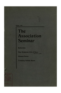 The Association Seminar (vol. 11 no. 1), October, 1902
