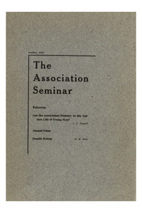 The Association Seminar (vol. 19 no. 01), October, 1910